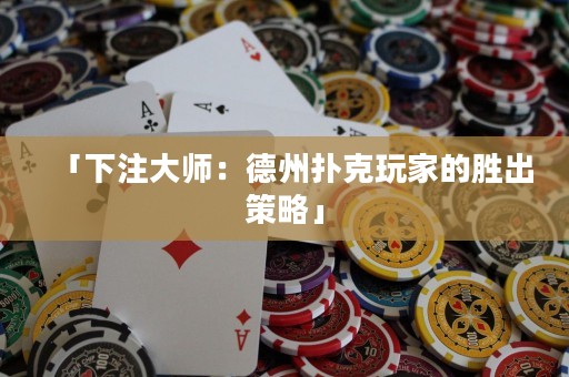 「下注大師：德州撲克玩家的勝出策略」