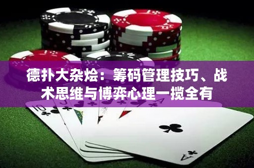 德?lián)浯箅s燴：籌碼管理技巧、戰(zhàn)術思維與博弈心理一攬全有