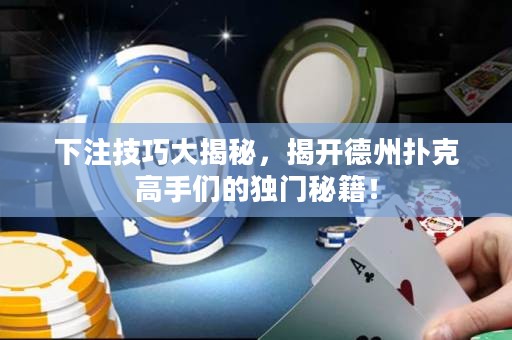 下注技巧大揭秘，揭開德州撲克高手們的獨門秘籍！